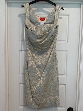 Vivienne Westwood Cream and Gray Midi Dress